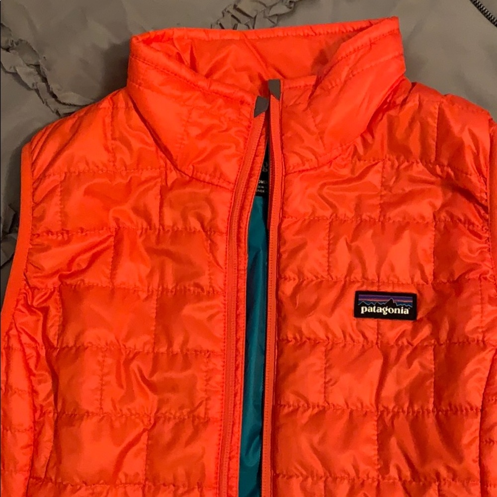 Small Orange Quilted Patagonia Vest